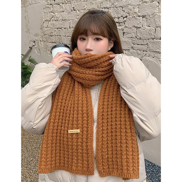 Winter Chunky Knit Scarf For Women Ultra Soft Thick Warm Knitted Scarf 6677 - Picture 5 of 5